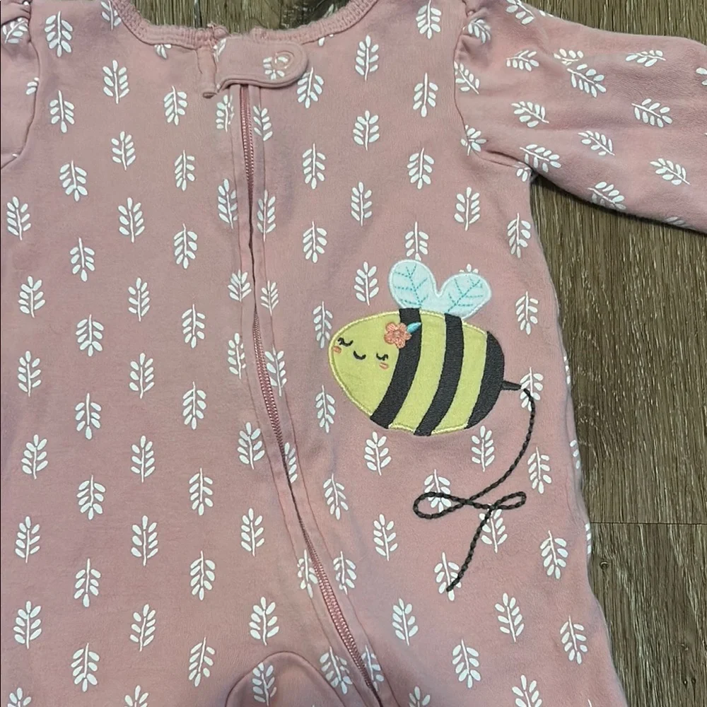 Carter's Pink Footed One Piece with Bee Design